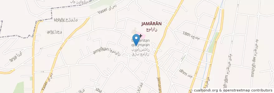 Mapa de ubicacion de مسجد جامع جماران en イラン, テヘラン, شهرستان شمیرانات, テヘラン, بخش رودبار قصران.