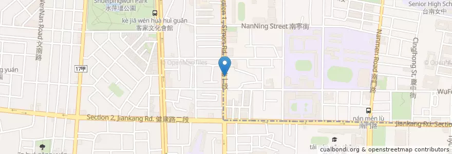 Mapa de ubicacion de 大菜市包子王 en 臺灣, 臺南市, 南區.