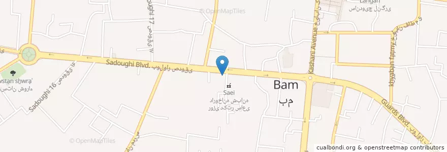 Mapa de ubicacion de بانک ملت en Iran, Kerman, شهرستان بم, بخش مرکزی شهرستان بم, بم.