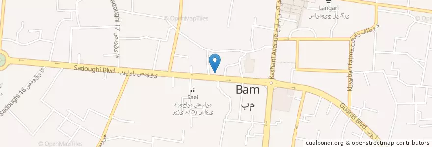 Mapa de ubicacion de بانک صادرات en イラン, ケルマーン, شهرستان بم, بخش مرکزی شهرستان بم, بم.