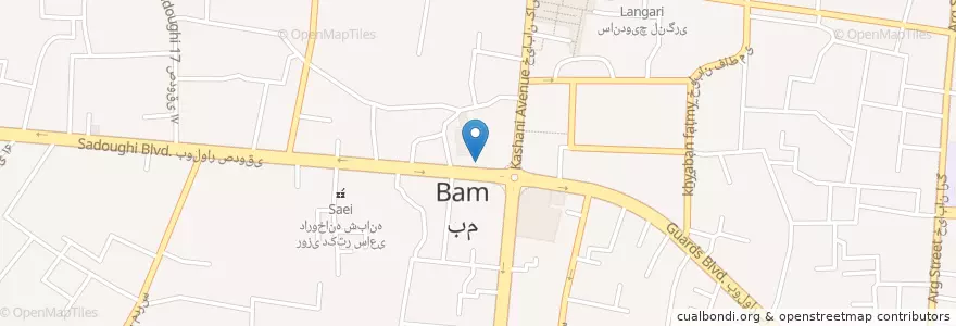 Mapa de ubicacion de بانک مسکن en Iran, Kerman, شهرستان بم, بخش مرکزی شهرستان بم, بم.