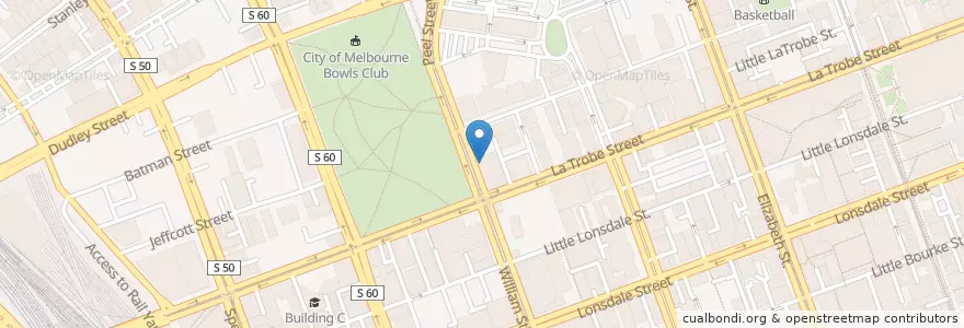 Mapa de ubicacion de Beer, Wine and Calzone en أستراليا, ولاية فيكتوريا, City Of Melbourne.