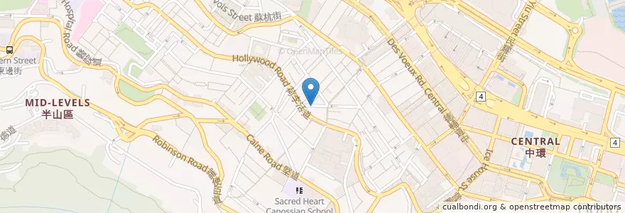 Mapa de ubicacion de 羅富記粥麵專家 en Cina, Guangdong, Hong Kong, Hong Kong, Nuovi Territori, 中西區 Central And Western District.