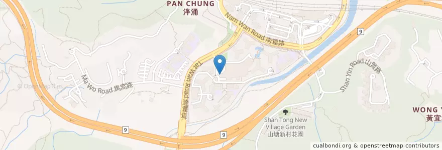 Mapa de ubicacion de 運頭塘郵政局 Wan Tau Tong Post Office en 중국, 홍콩, 광둥성, 신제, 大埔區 Tai Po District.