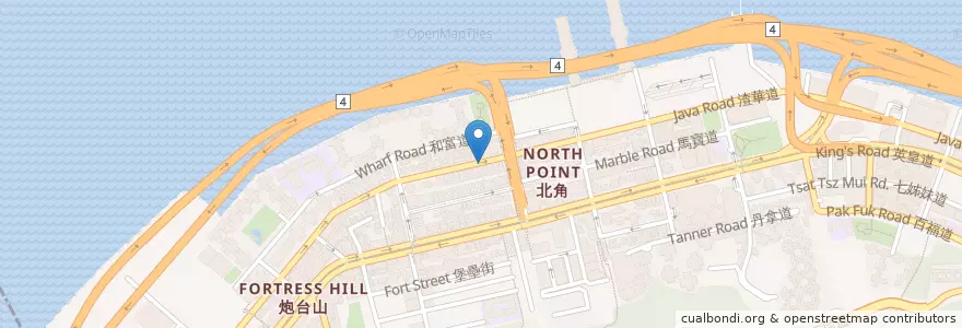 Mapa de ubicacion de 鳳城酒家 Fung Shing Restaurant en 중국, 광둥성, 홍콩, 홍콩섬, 신제, 東區 Eastern District.