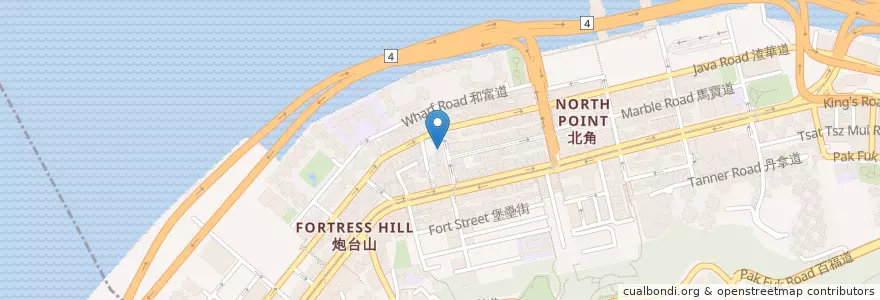 Mapa de ubicacion de 香港仔魚蛋王 en الصين, غوانغدونغ, هونغ كونغ, جزيرة هونغ كونغ, الأقاليم الجديدة, 東區 Eastern District.