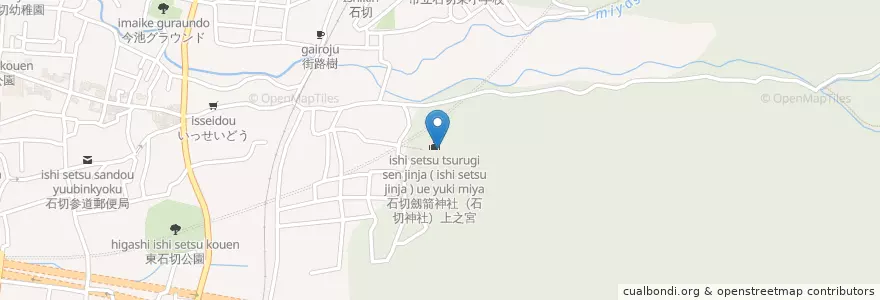 Mapa de ubicacion de 石切劔箭神社（石切神社）上之宮 en Япония, Осака, 東大阪市.