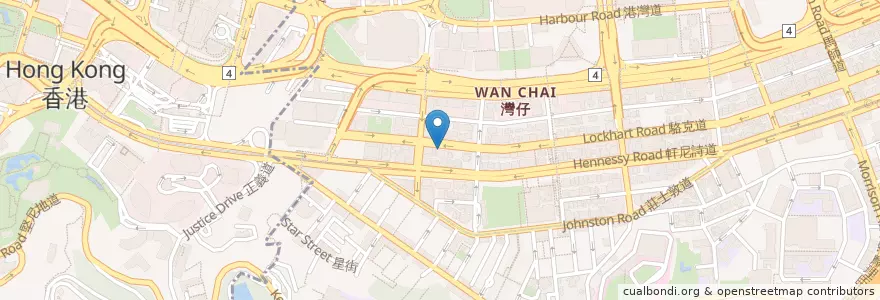 Mapa de ubicacion de Che ´s cantonese restaurant en 중국, 광둥성, 홍콩, 홍콩섬, 신제, 灣仔區 Wan Chai District.