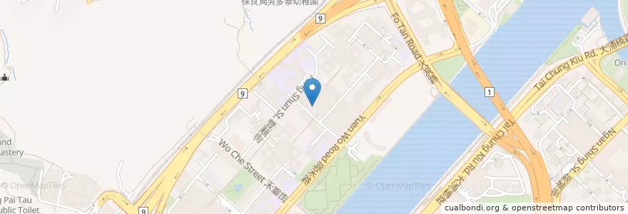 Mapa de ubicacion de 禾輋郵政局 Wo Che Post Office en Çin, Guangdong, Hong Kong, Yeni Bölgeler, 沙田區 Sha Tin District.