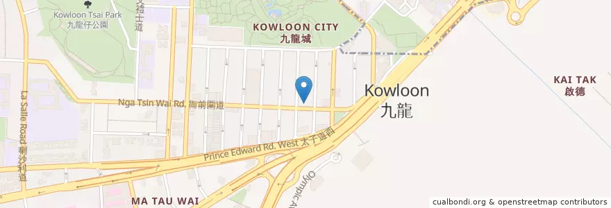 Mapa de ubicacion de 順興茶餐廳 Shun Hing Restaurant en China, Guangdong, Hong Kong, Kowloon, Wilayah Baru, 九龍城區 Kowloon City District.