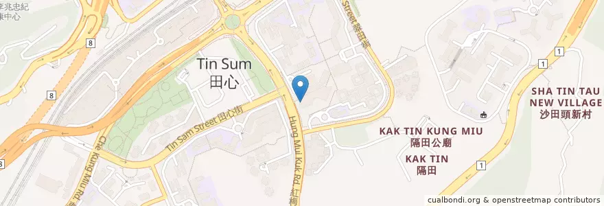 Mapa de ubicacion de 新翠郵政局 en 中国, 广东省, 香港, 新界, 沙田區.
