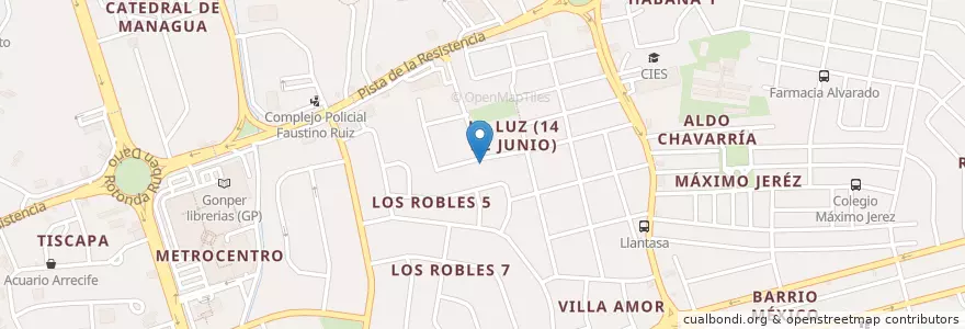 Mapa de ubicacion de Viva Spanish School en Nicaragua, Departamento De Managua, Managua (Municipio).