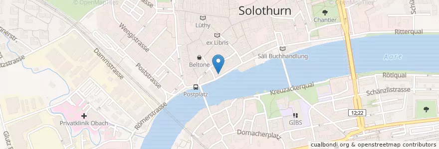 Mapa de ubicacion de Il Bar en 瑞士, Solothurn, Amtei Solothurn-Lebern, Bezirk Solothurn, Bezirk Wasseramt, Solothurn.
