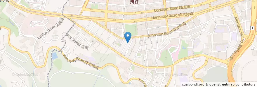 Mapa de ubicacion de The Roundhouse chicken + beer en 中国, 広東省, 香港, 香港島, 新界, 灣仔區 Wan Chai District.