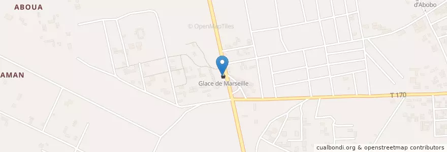 Mapa de ubicacion de Glace de Marseille en 科特迪瓦, 阿比让, Abobo.