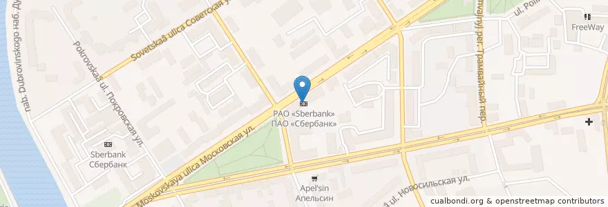 Mapa de ubicacion de ПАО «Сбербанк» en Rusia, Distrito Federal Central, Óblast De Oriol, Орловский Район, Городской Округ Орёл.