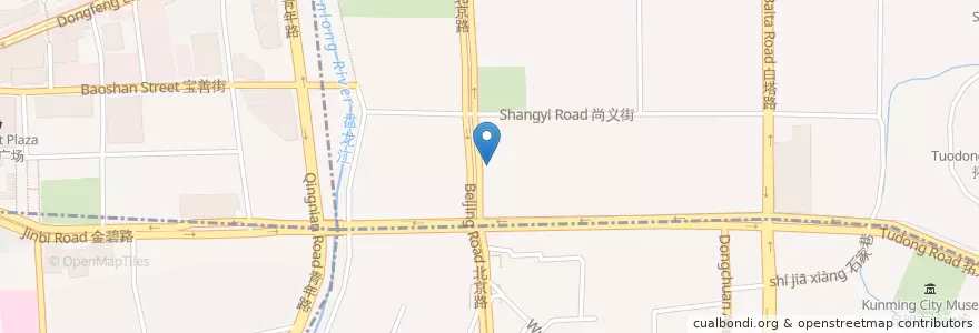 Mapa de ubicacion de Visa Police Station en 中国, 雲南省, 昆明市, 官渡区, 拓东街道.