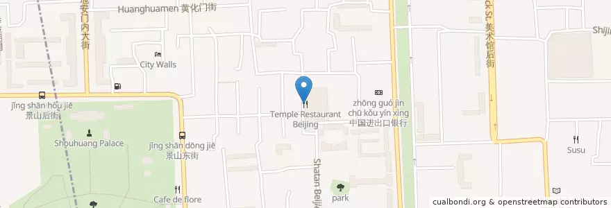 Mapa de ubicacion de Temple Restaurant Beijing  en Chine, Pékin, Hebei, 东城区.