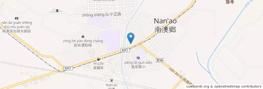 Mapa de ubicacion de 南澳郵局 en 臺灣, 臺灣省, 宜蘭縣, 蘇澳鎮.