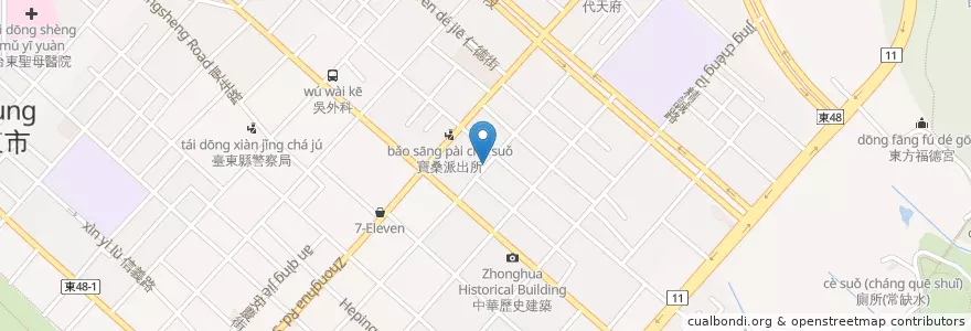 Mapa de ubicacion de 阿咪米台目 en Taiwan, 臺灣省, 臺東縣, 臺東市.