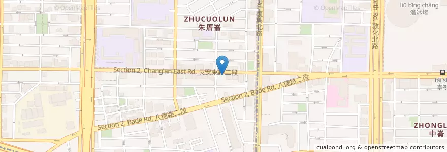 Mapa de ubicacion de 八方麵莊 en Тайвань, Новый Тайбэй, Тайбэй, 中山區.
