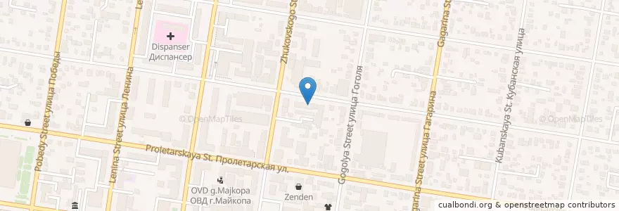Mapa de ubicacion de Прокуратура en Rússia, Distrito Federal Do Sul, Krai De Krasnodar, Адыгея, Городской Округ Майкоп.