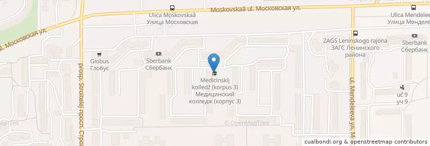 Mapa de ubicacion de Медицинский колледж (корпус 3) en Rusia, Приволжский Федеральный Округ, Óblast De Kírov, Городской Округ Киров.