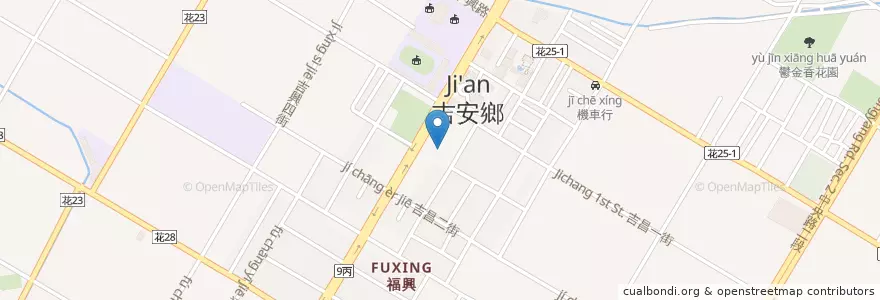 Mapa de ubicacion de 吉安鄉農會 en Taiwan, 臺灣省, Condado De Hualien, 吉安鄉.