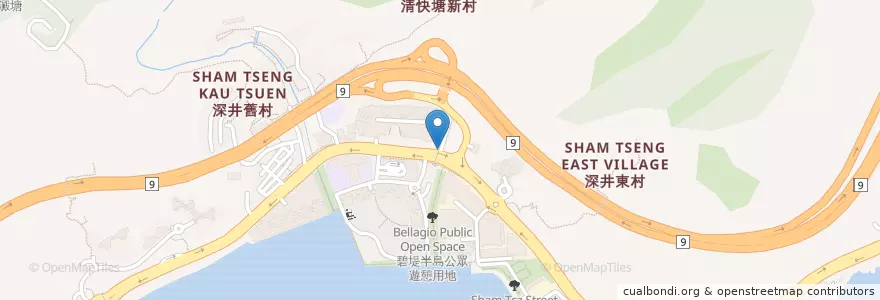 Mapa de ubicacion de 流動郵政局: 深井 Mobile Post Office: Sham Tsang en 中国, 香港, 広東省, 新界, 荃灣區 Tsuen Wan District.
