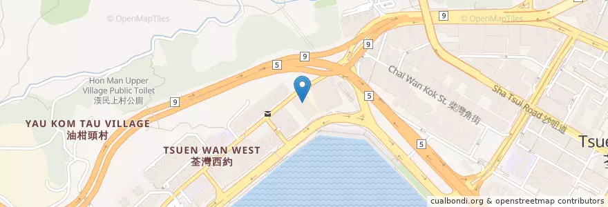 Mapa de ubicacion de 大量投寄空郵中心 Bulk Air Mail Centre en Chine, Guangdong, Hong Kong, Nouveaux Territoires, 荃灣區 Tsuen Wan District.