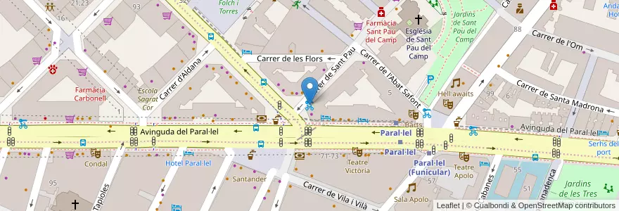 Mapa de ubicacion de 427 - Carrer de Sant Pau 119 en スペイン, カタルーニャ州, Barcelona, バルサルネス, Barcelona.