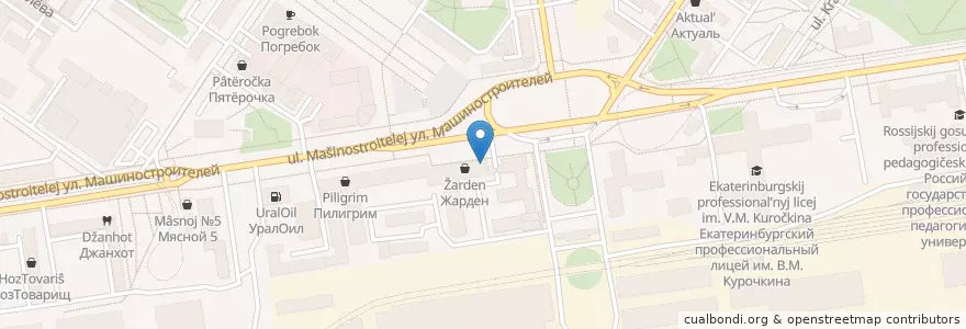 Mapa de ubicacion de Бункер en 러시아, Уральский Федеральный Округ, Свердловская Область, Городской Округ Екатеринбург.