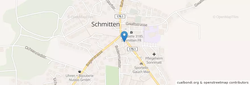 Mapa de ubicacion de Royal Pizzeria en Schweiz, Freiburg, Sensebezirk, Schmitten (Fr).