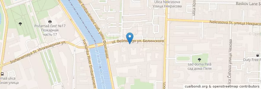 Mapa de ubicacion de Пинч! en Rusland, Северо-Западный Федеральный Округ, Oblast Leningrad, Sint-Petersburg, Центральный Район, Литейный Округ.