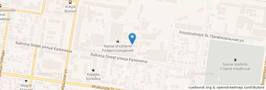 Mapa de ubicacion de Столовая en روسيا, منطقة فيدرالية جنوبية, منطقة كراسنودار, Адыгея, Городской Округ Майкоп.