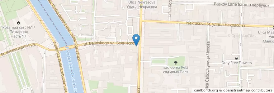 Mapa de ubicacion de Rudy's Coffee en ロシア, 北西連邦管区, レニングラード州, サンクト ペテルブルク, Центральный Район, Литейный Округ.