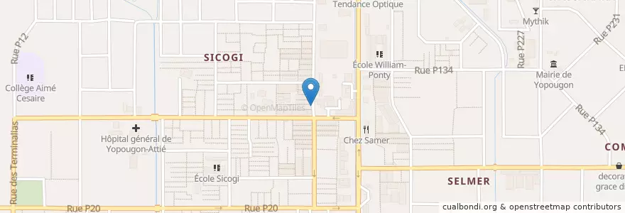 Mapa de ubicacion de Maquis Tina en Costa De Marfil, Abiyán, Yopougon.