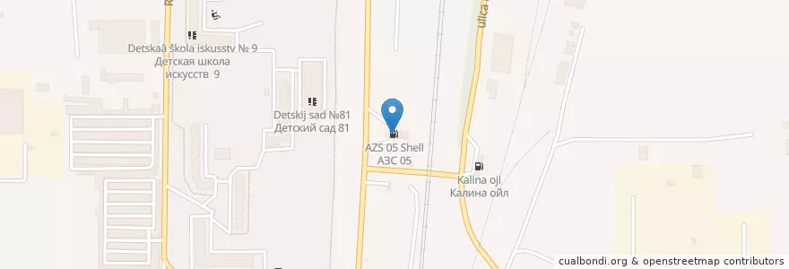 Mapa de ubicacion de АЗС 05 Shell en 러시아, Центральный Федеральный Округ, Воронежская Область, Городской Округ Воронеж.