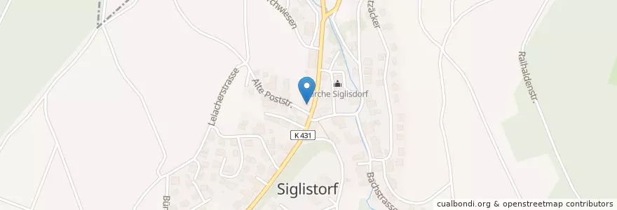 Mapa de ubicacion de Postagentur 5462 Siglistorf en Suíça, Aargau, Bezirk Zurzach, Siglistorf.