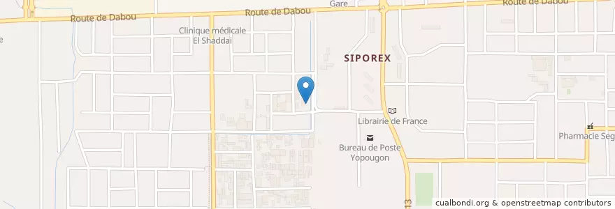 Mapa de ubicacion de Pharmacie Schékina en コートジボワール, アビジャン, Yopougon.