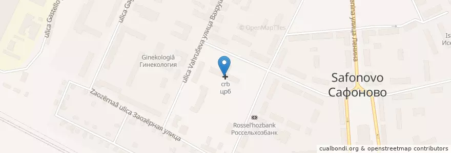 Mapa de ubicacion de црб en Rusland, Centraal Federaal District, Oblast Smolensk, Сафоновский Район, Сафоновское Городское Поселение.