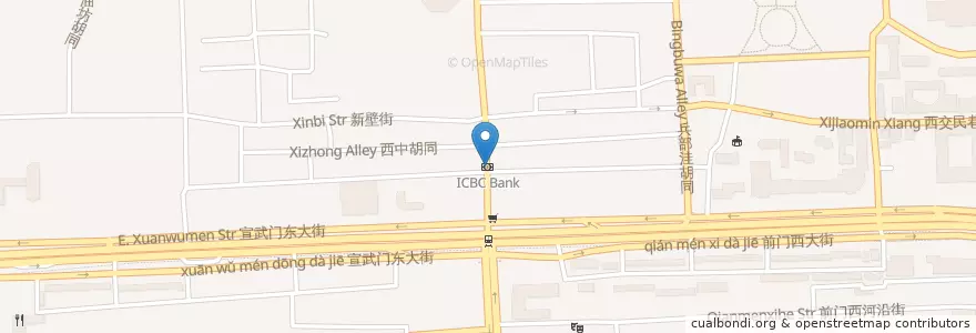 Mapa de ubicacion de ICBC Bank en China, Pequim, Hebei, 西城区.