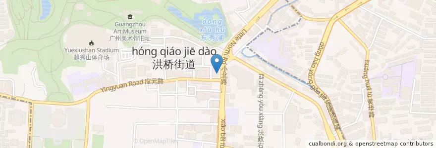 Mapa de ubicacion de 小肥羊 en Chine, Guangdong, Canton, 越秀区, 洪桥街道.