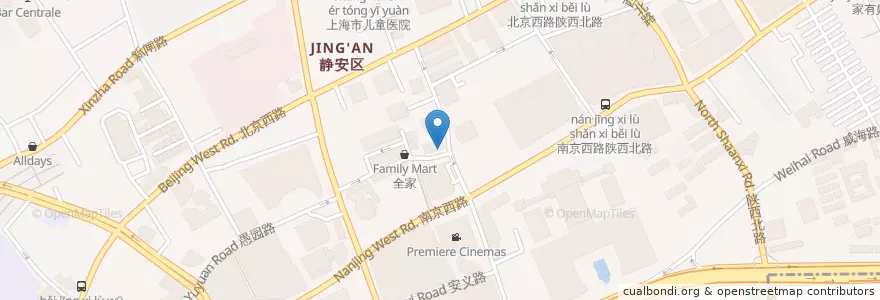 Mapa de ubicacion de Roaster Cafe en China, Xangai, Jing'an.