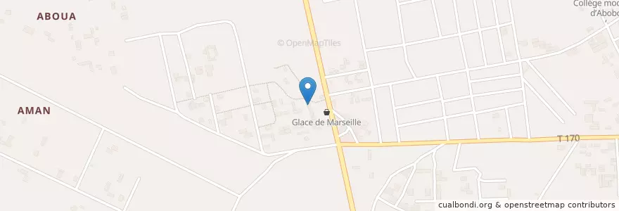 Mapa de ubicacion de Restaurant Mamie Adjoua 2 en Ivory Coast, Abidjan, Abobo.