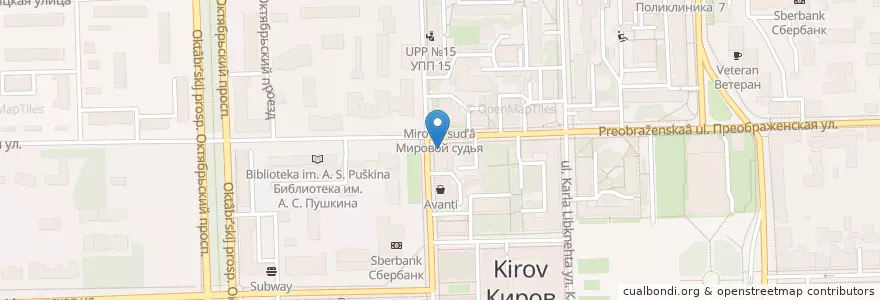 Mapa de ubicacion de 100ловая en ロシア, 沿ヴォルガ連邦管区, キーロフ州, キーロフ管区.