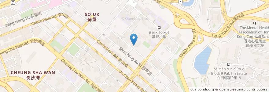 Mapa de ubicacion de 李鄭屋郵政局 Lei Cheng Uk Post Office en 中国, 广东省, 香港 Hong Kong, 九龍 Kowloon, 新界 New Territories, 深水埗區 Sham Shui Po District.