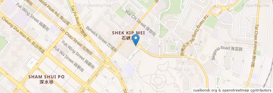 Mapa de ubicacion de 石硤尾郵政局 Shek Kip Mei Post Office en Китай, Гуандун, Гонконг, Цзюлун, Новые Территории, 深水埗區 Sham Shui Po District.