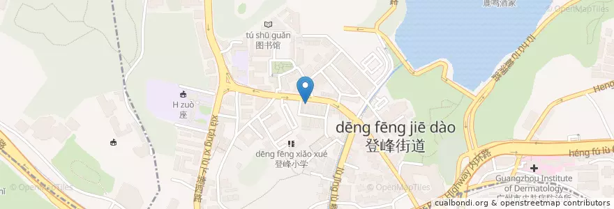 Mapa de ubicacion de 广东省中医院下塘门诊部 en China, Guangdong, Guangzhou City, Yuexiu District, 登峰街道.