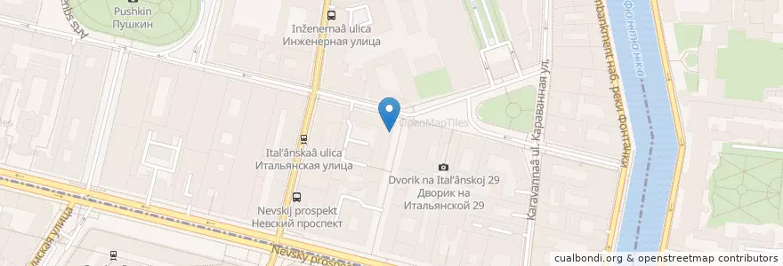 Mapa de ubicacion de Jasmin en Russie, District Fédéral Du Nord-Ouest, Oblast De Léningrad, Saint-Pétersbourg, Центральный Район, Дворцовый Округ.
